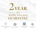 White 600TC Egyptian Cotton Emperor 40cm Fitted Sheet 2 year guarantee