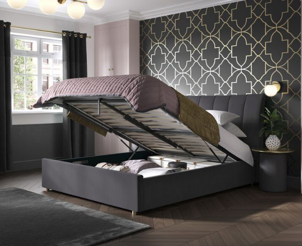 Bella Upholstered Ottoman Bed Frame grey Bella Upholstered Ottoman Bed Frame grey