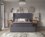 Orianna Upholstered Ottoman Bed Frame pewter